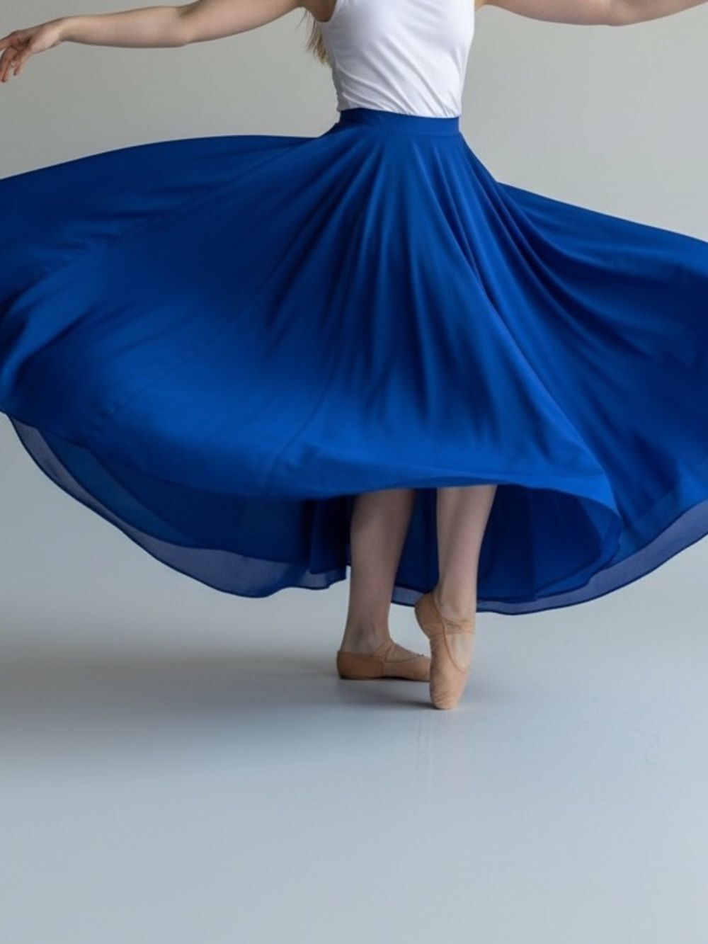 Royal blue jersey stretch Maxi dance circle Skirt pull on costume adult SA adult